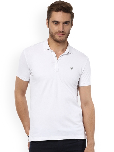 

Mufti Men White Solid Polo Collar T-shirt