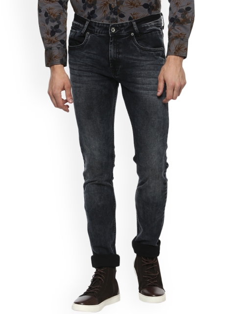 

Mufti Men Charcoal & Black Slim Fit Mid-Rise Clean Look Jeans