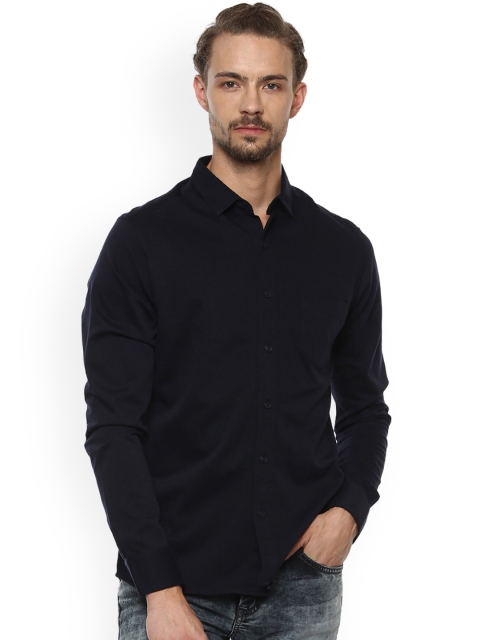 

Mufti Men Navy Blue Slim Fit Solid Casual Shirt