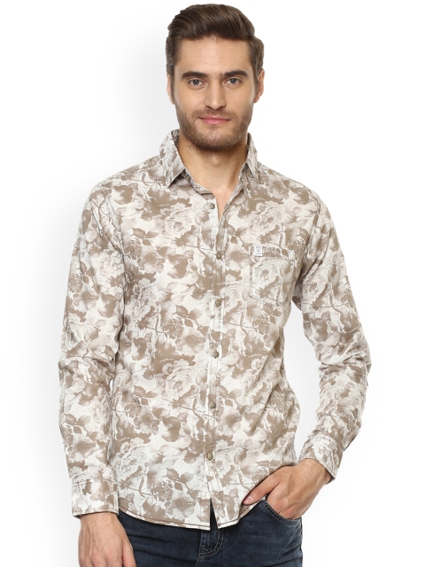

Mufti Men Beige & Off-White Slim Fit Printed Casual Shirt