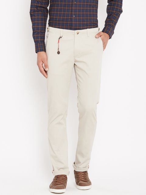 

Blackberrys Men Beige Regular Fit Solid Regular Trousers