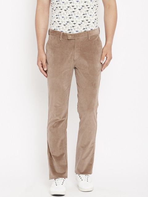 

Blackberrys Men Brown Regular Fit Solid Corduroy Regular Trousers