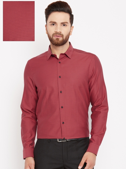

Blackberrys Men Maroon Slim Fit Self Design Formal Shirt