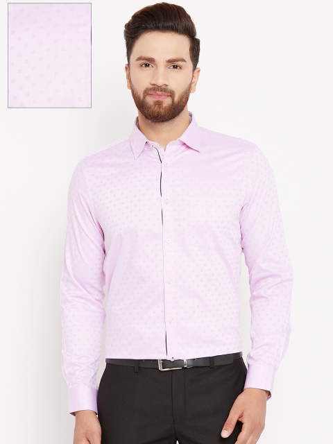 

Blackberrys Men Pink Slim Fit Self-Design Formal Shirt