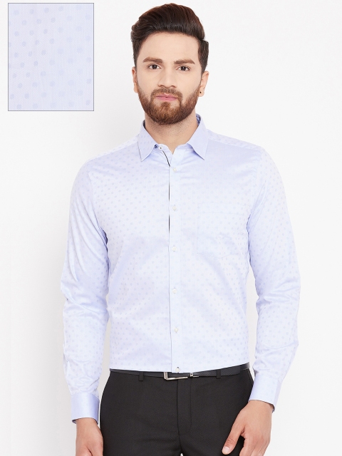 

Blackberrys Men Blue Slim Fit Self Design Formal Shirt