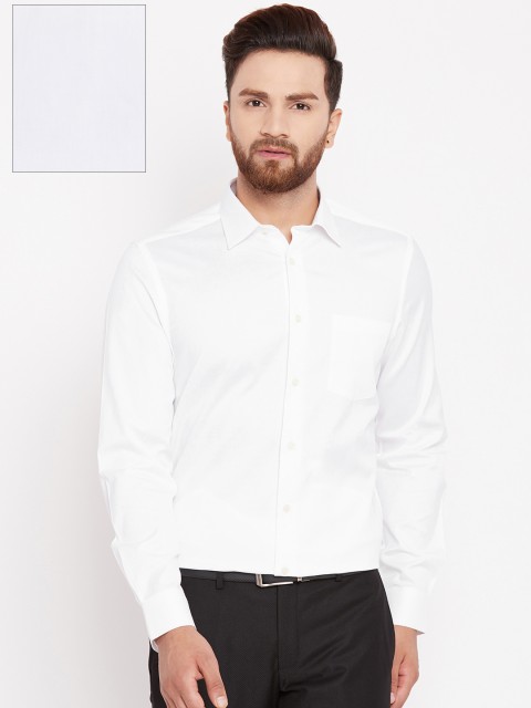 

Blackberrys Men White Slim Fit Self Design Formal Shirt