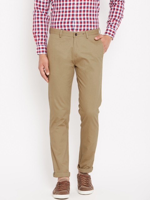 

Blackberrys Men Khaki B-96 Regular Fit Solid Chinos