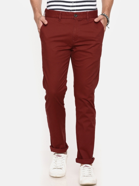 

Breakbounce Men Red Slim Fit Solid Chinos