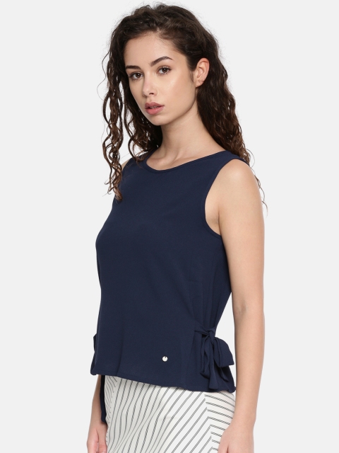 

ELLE Women Navy Blue Solid Top