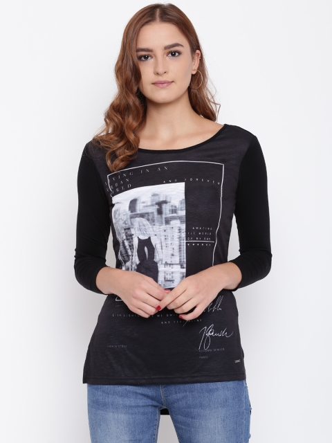 

ELLE Black Printed Tunic