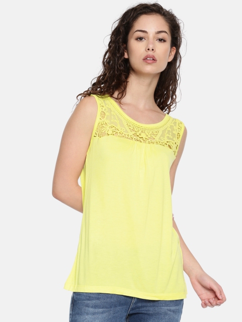 

ELLE Women Yellow Solid Top