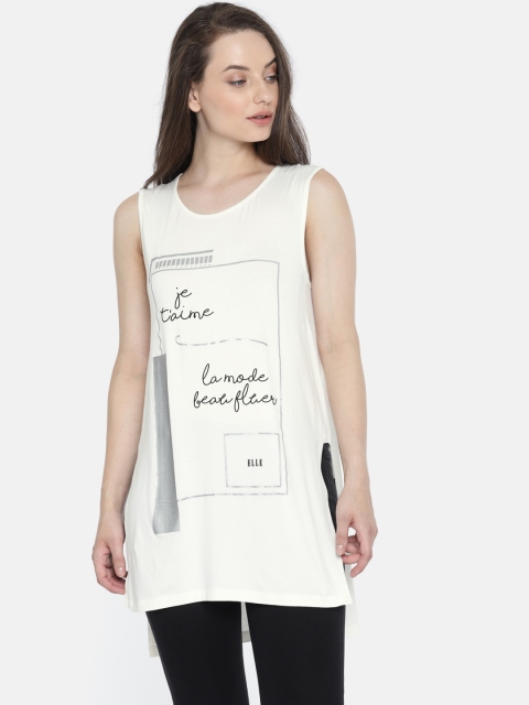 

ELLE White Printed Tunic