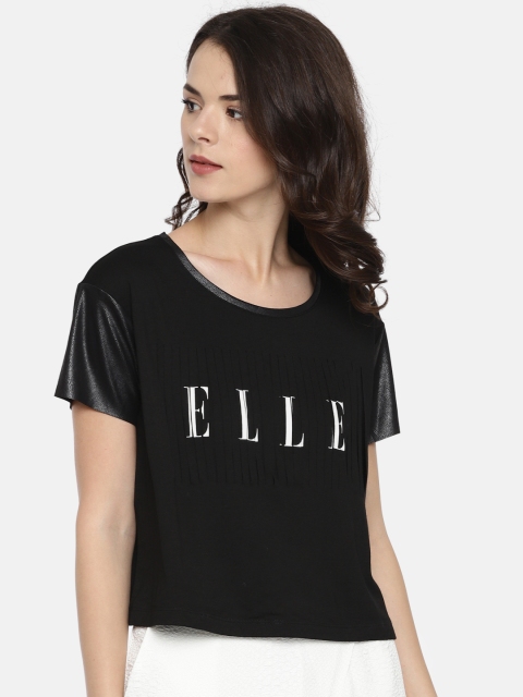 

ELLE Women Black Printed Top