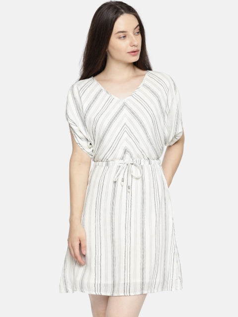 

ELLE Women White & Black Printed Fit and Flare Dress