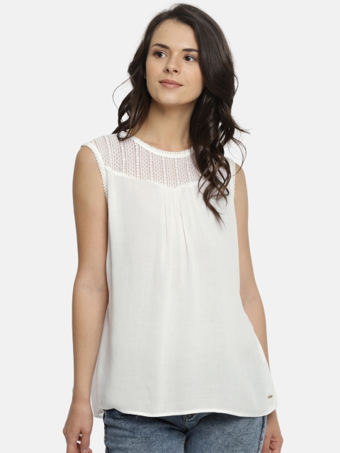 

Elle Women White Solid Top