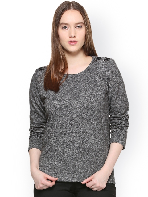 

Allen Solly Woman Charcoal Self Design Sweatshirt
