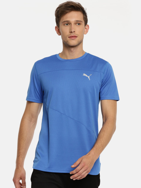 

Puma Men Blue Solid Round Neck DRY-CELL Run S/S Mono T-shirt