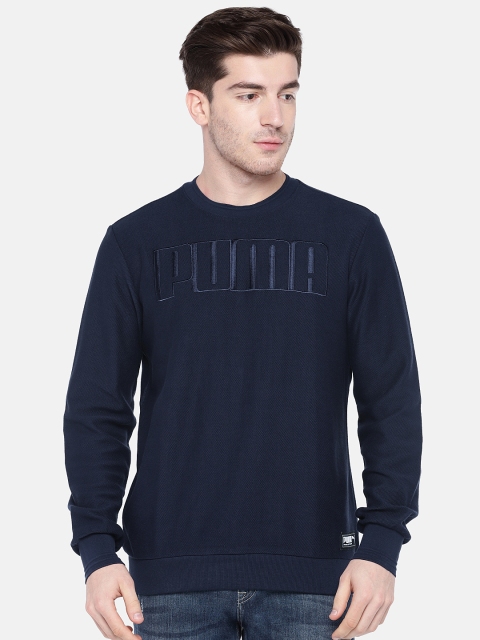 

Puma Men Navy Blue Solid Athletics Premium Crew Sweatshirt