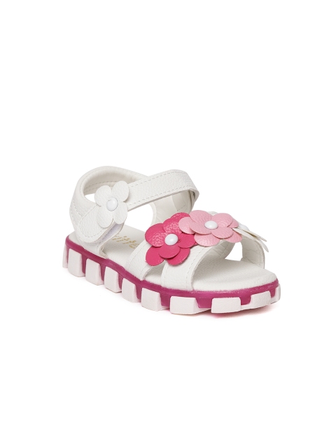 

Kittens Girls White & Pink Applique Open Toe Flats