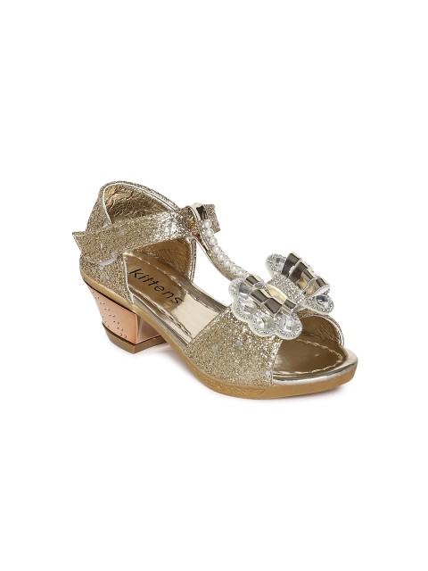 

Kittens Girls Gold-Toned Solid Heels