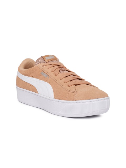

Puma Women Peach Coloured Vikky Platform Suede Sneakers