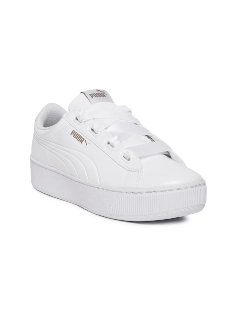 

Puma Women White Vikky Ribbon Platform Sneakers
