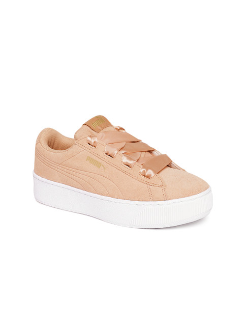 

Puma Girls Coral Vikky Platform Ribbon Jr Suede Sneakers