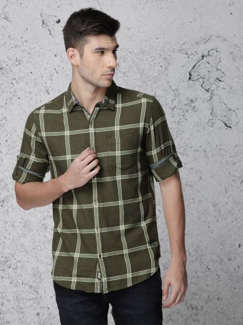 

Ecko Unltd Men Brown & White Slim Fit Checked Casual Shirt