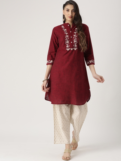 

IMARA Maroon Self Design Tunic