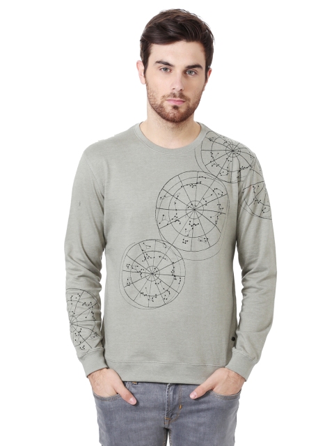 

Peter England Casuals Men Grey Printed Sweatshirt