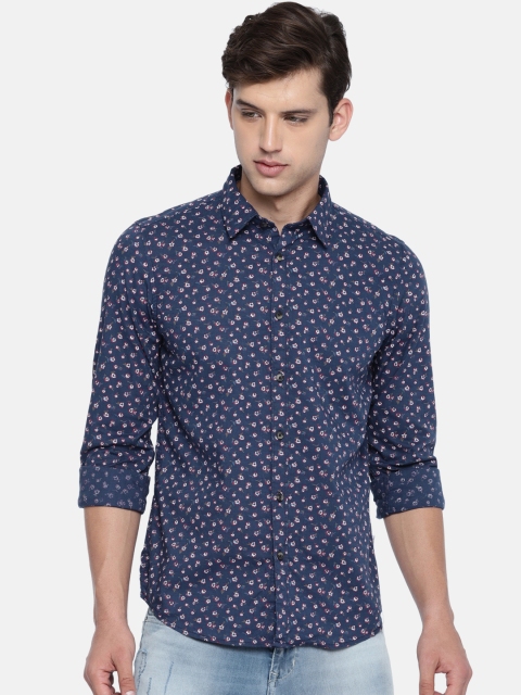 

Lee Cooper Men Navy Blue Regular Fit Printed Casual Shirt