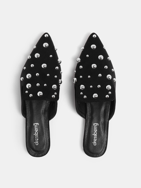 

DressBerry Women Black Embellished Mules
