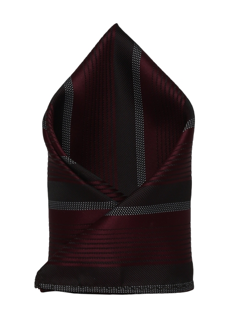 

Alvaro Castagnino Men Maroon & Black Woven Design Pocket Square
