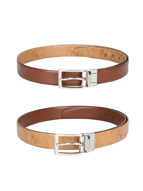 

Peter England Men Brown Leather Solid Belt