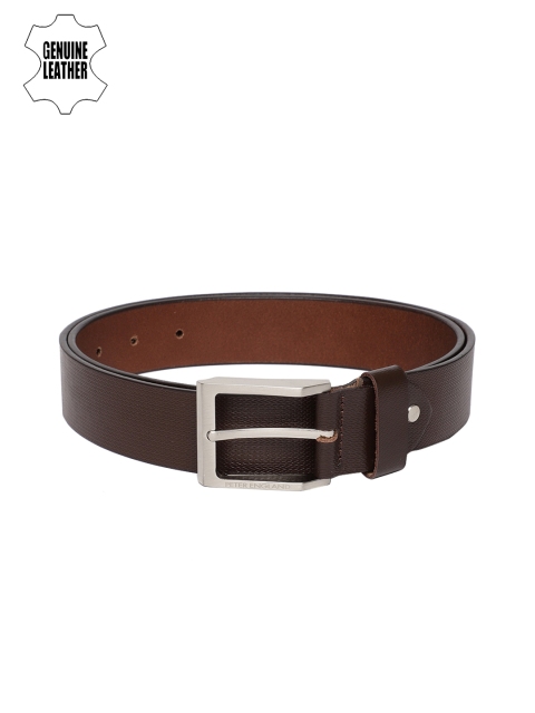 

Peter England Men Brown Textured Leather Belt
