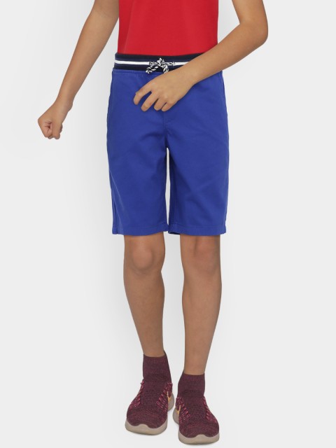 

United Colors of Benetton Boys Blue Solid Regular Fit Shorts