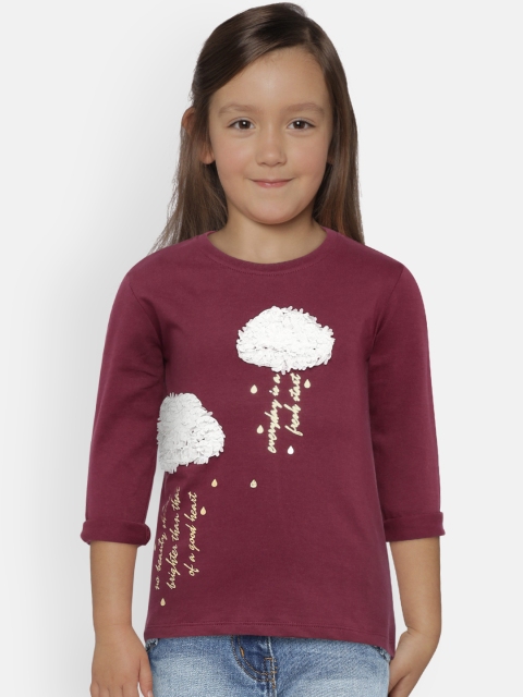 

United Colors of Benetton Girls Burgundy Printed Top