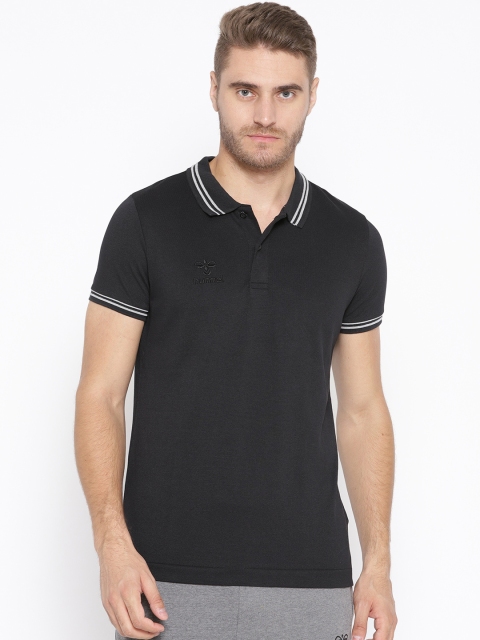 

hummel Men Black Solid Polo Collar Classic Bee Noah T-shirt
