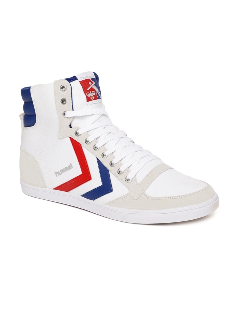 

hummel Unisex White Mid-Top Sneakers