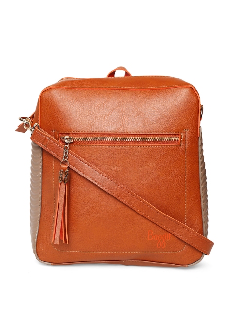 

Baggit Tan Brown Solid Sling Bag cum Backpack