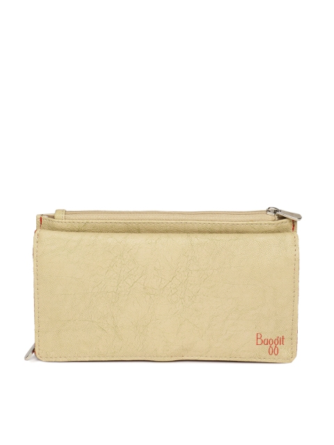 

Baggit Women Beige Textured Two Fold Wallet