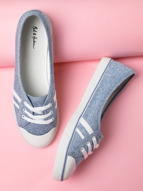 

Mast & Harbour Women Blue Slip-On Sneakers