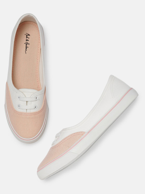 

Mast & Harbour Women Peach-Coloured Slip-On Sneakers
