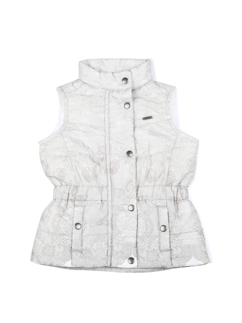 

Allen Solly Junior Girls Grey Printed Open Front Jacket