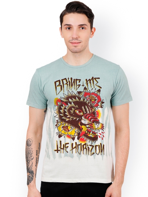 

Free Authority Sea Green Men Printed Tshirt