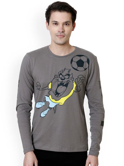

Free Authority Men Taupe Looney Tunes Printed Round Neck T-Shirt
