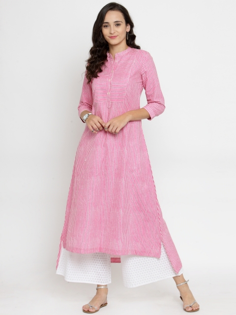 

Varanga Women Pink & White Printed Kurta with Palazzos