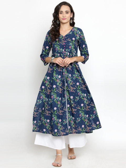 

Varanga Women Blue & White Printed Kurta with Palazzos