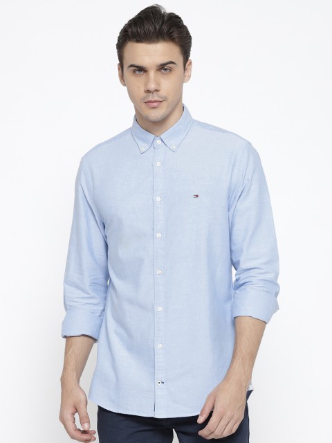

Tommy Hilfiger Men Blue Regular Fit Solid Casual Shirt