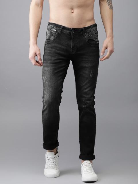 

Flying Machine Men Black Jackson Skinny Fit Mid-Rise Mildly Distressed Stretchable Jeans
